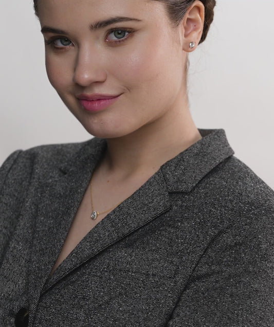 14K Gold Diamond Oval Halo Necklace