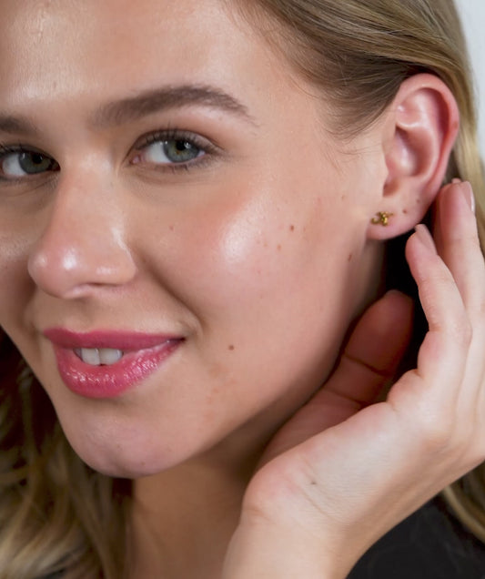 Chic Cursive "K" 14K Gold Stud Earrings
