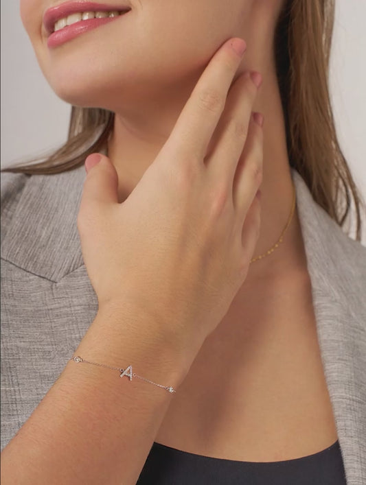 Diamond Initial Bracelet
