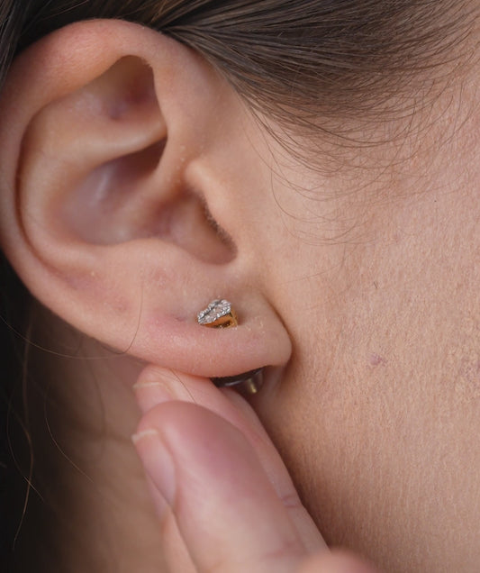 Baguette Diamond Heart Earrings