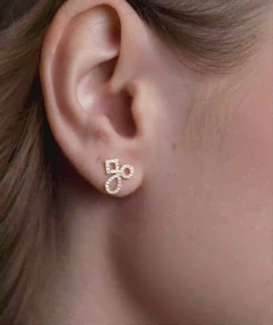 14K Gold Geometric Diamond Jewelry Set