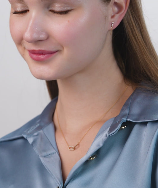 14K Gold Double Link Necklace