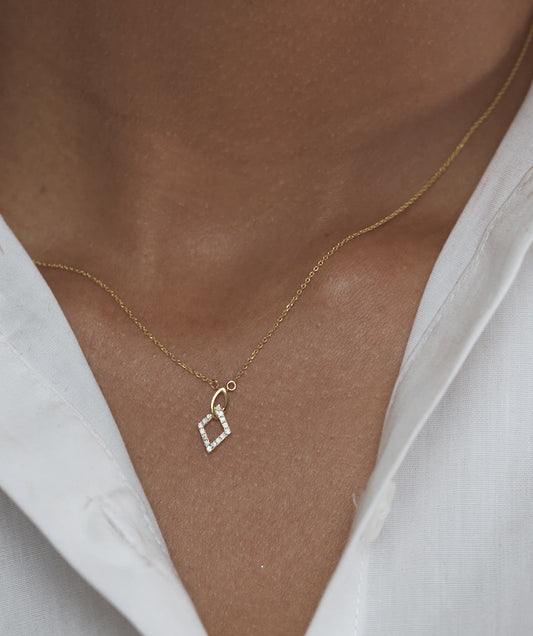 Gold & Diamond Openwork Necklace