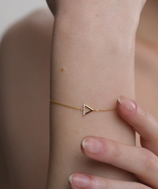 Gold Triangle Charm Bracelet