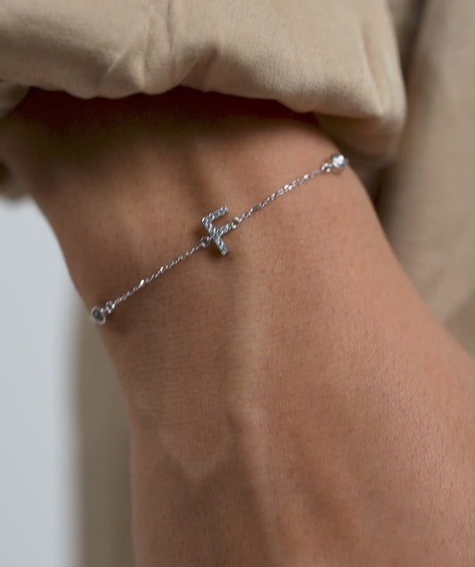 Classic Diamond 'F' Bracelet