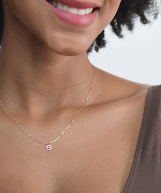 Luxury 14K Gold Snowflake Pendant