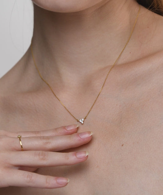 Gold Triangle Diamond Necklace