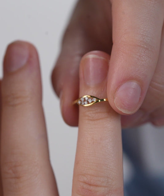 14K Gold Diamond Cluster Ring