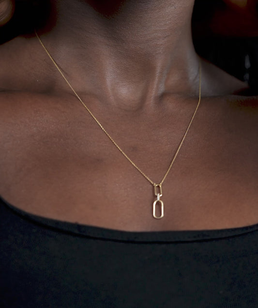 Modern Link Diamond Pendant