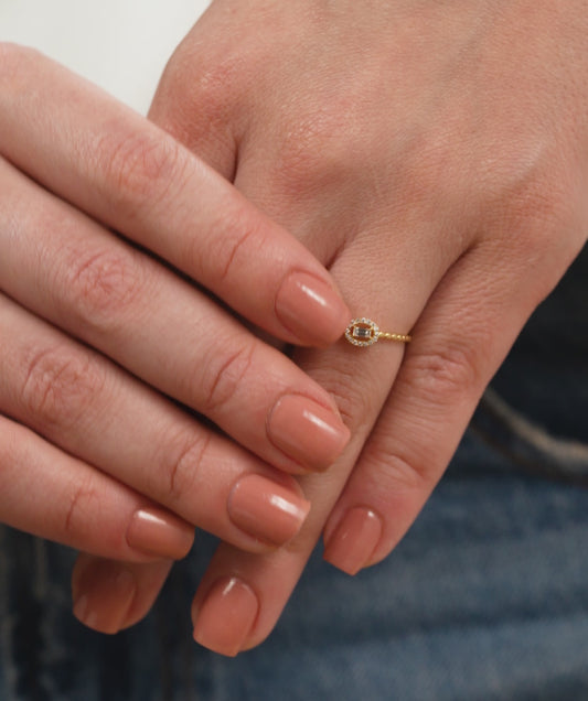 Regal Reflection Baguette Halo Ring
