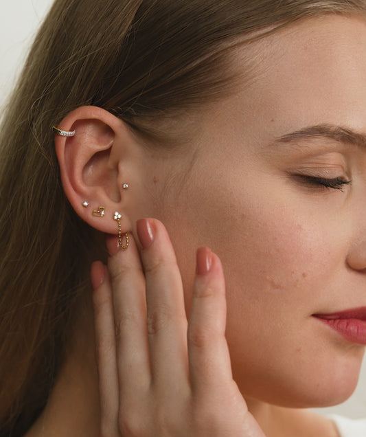 Gold Bead Chain Earrings
