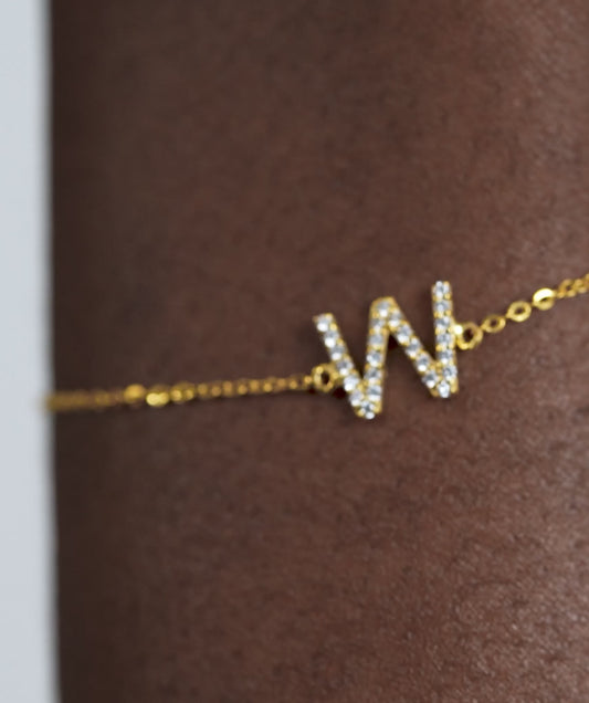 14K Gold Custom Letter Initial Bracelet