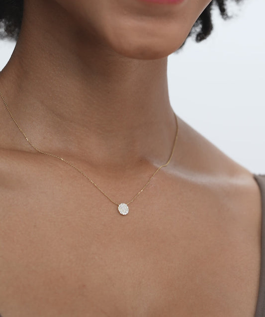 Pave Diamond Circle Necklace