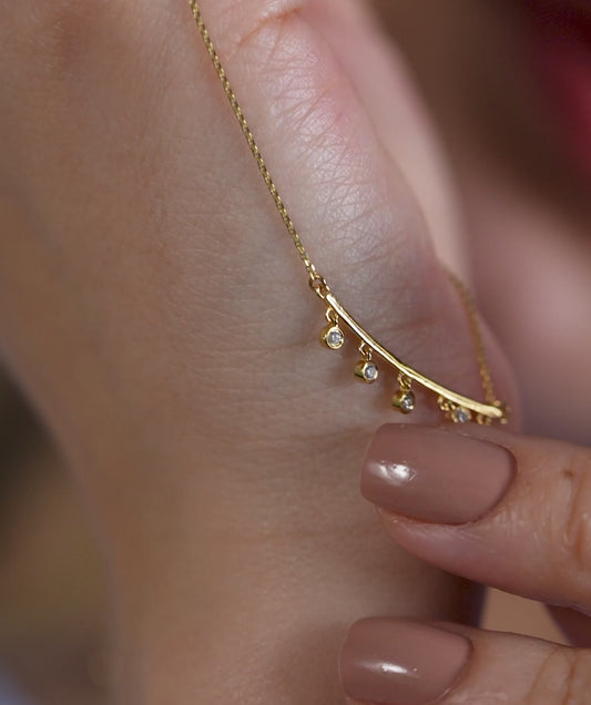 Modern Minimalist Dangle Charm Necklace