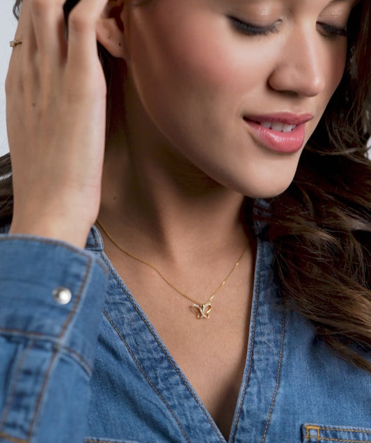Butterfly Pendant with Diamond Accents