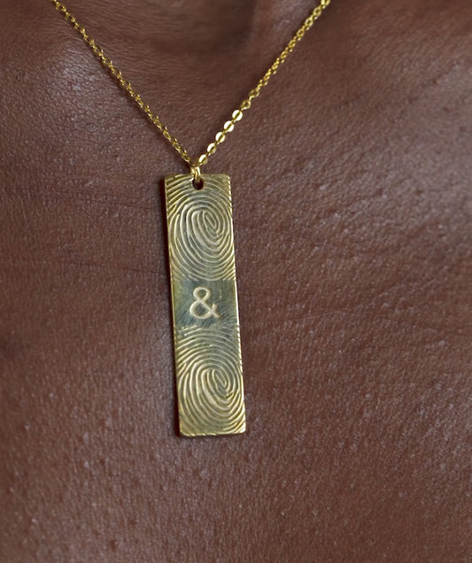 14K Gold Personalized Bar Necklace