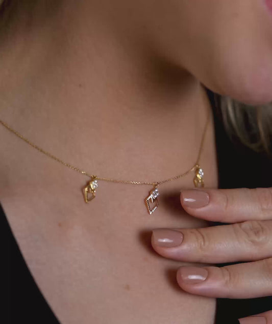 Diamond Triangle Jewelry Set