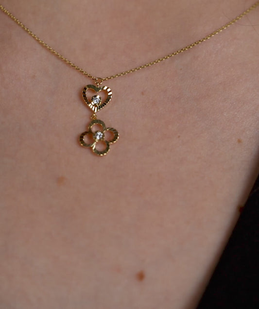 Heart & Bloom Gold Necklace