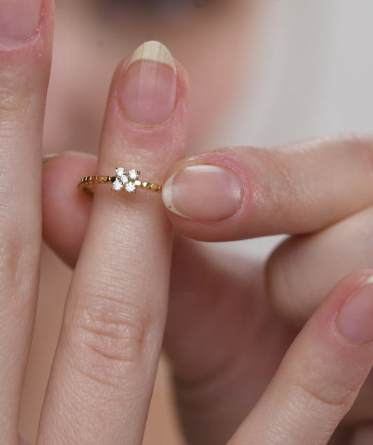 Beaded Diamond Ring