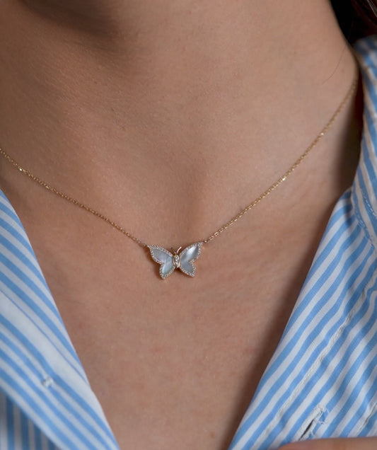 Fancy Butterfly Gold Necklace