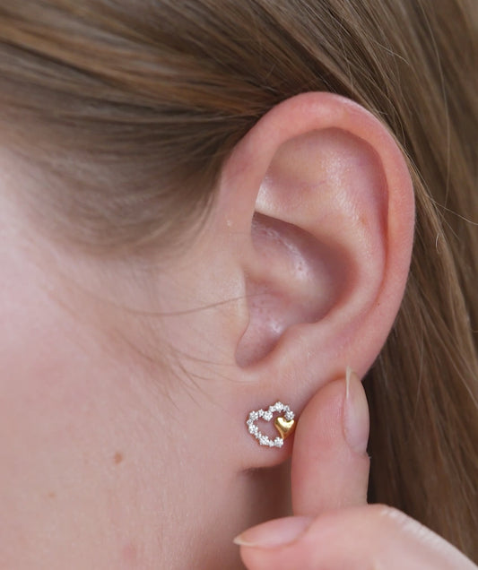 Charming Embellished Heart Studs