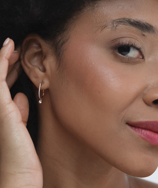 Single Diamond Huggie Hoops