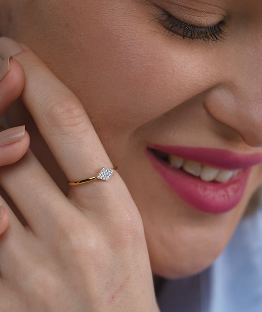 Geometric Diamond Ring