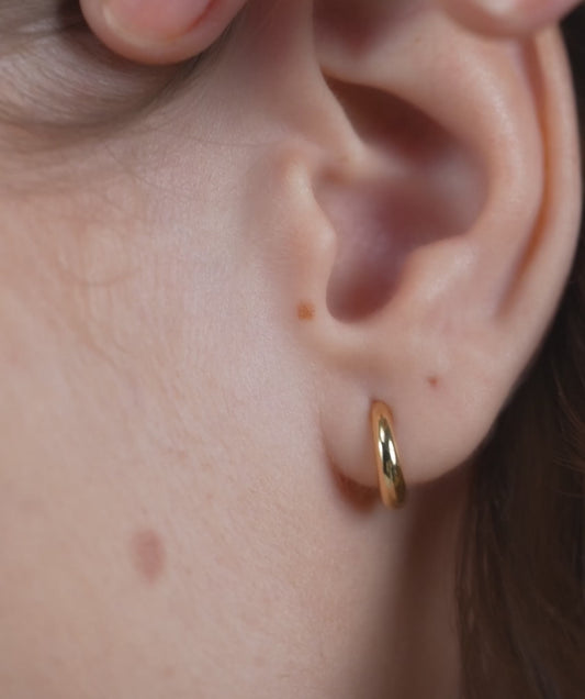 Sleek Elegance Gold Hoops