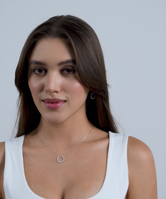 14K Gold Circle Diamond Necklace