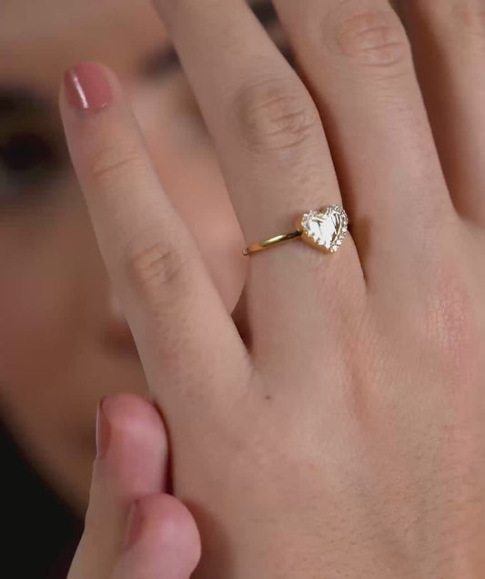14K Gold Heart Jewelry Set
