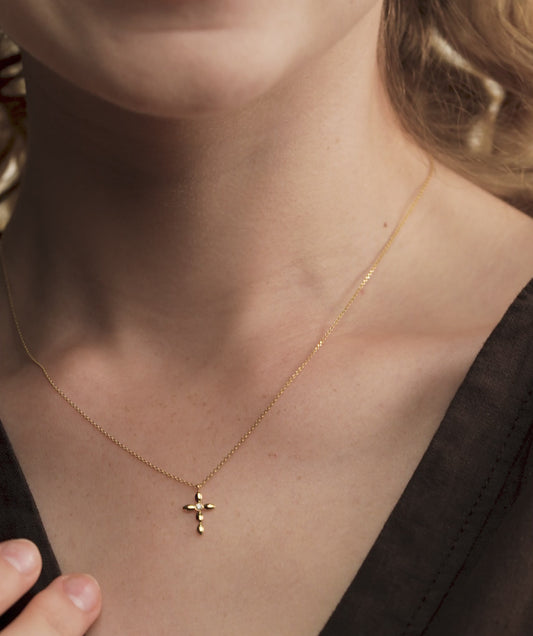 14K Gold Cross Necklace
