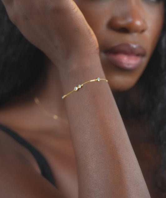 Elegant Bezel Natural Diamond Bracelet