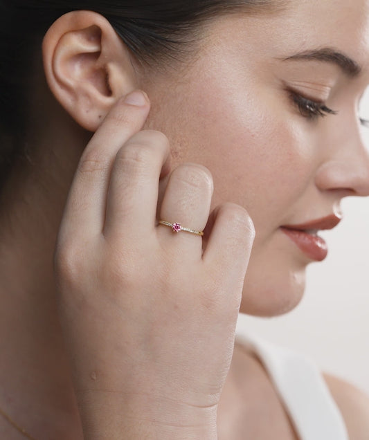 14K Solid Gold Statement Ring