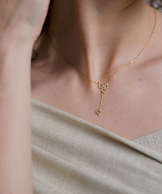 Geometric Drop Diamond Necklace