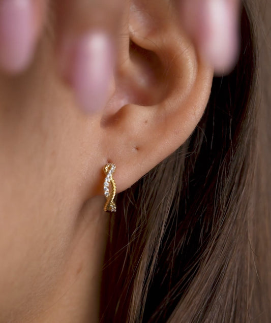 Diamond Twirl 14K Gold Earrings