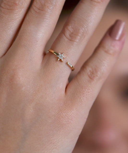 Open Star Diamond Ring