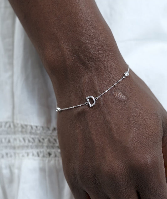 Chic D Letter Diamond Bracelet