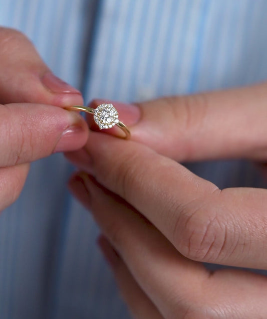 Round Halo Cluster Diamond Ring