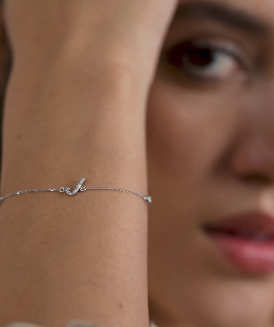 Custom J Diamond Bracelet