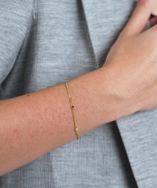 Minimalist Diamond Charm Bracelet