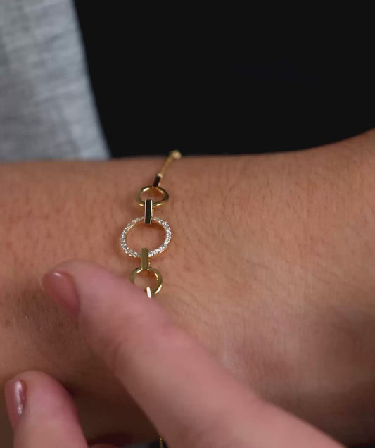 14k Gold Diamond Circle Jewelry Set