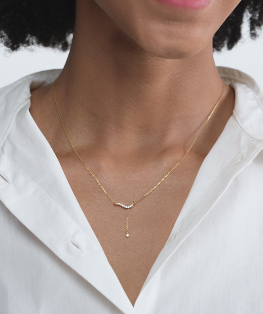 Flowing Diamond Bar Pendant