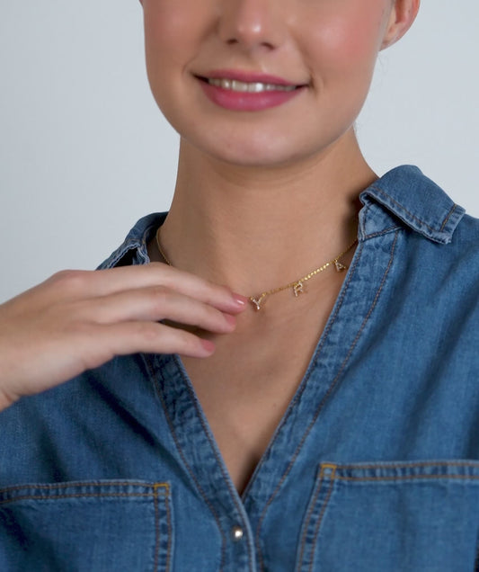 Personalized Charm 14K Gold Bracelet