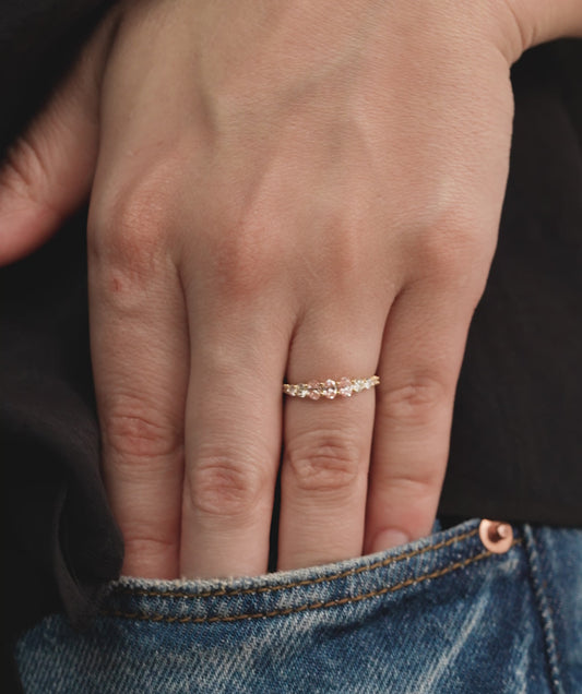 Pink Trilogy Diamond-Accented Ring