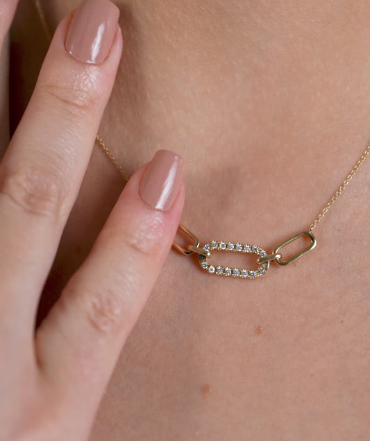 Diamond Link 14K Gold Necklace