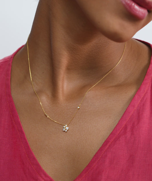 Multi-Diamond Bubble Necklace