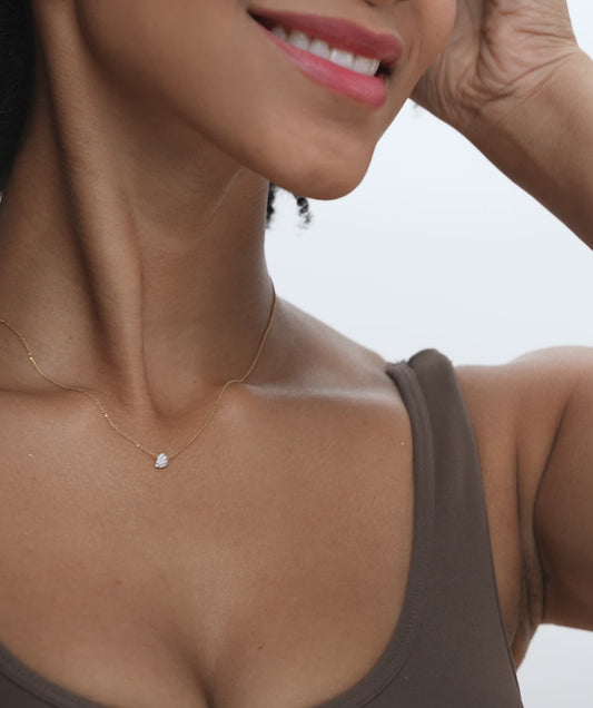Diamond-Encrusted Triangle Pendant