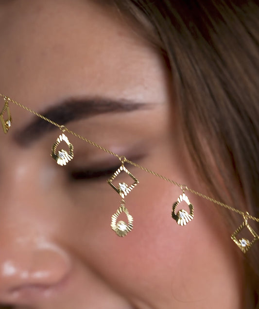 14K Gold Geometric Charm Necklace