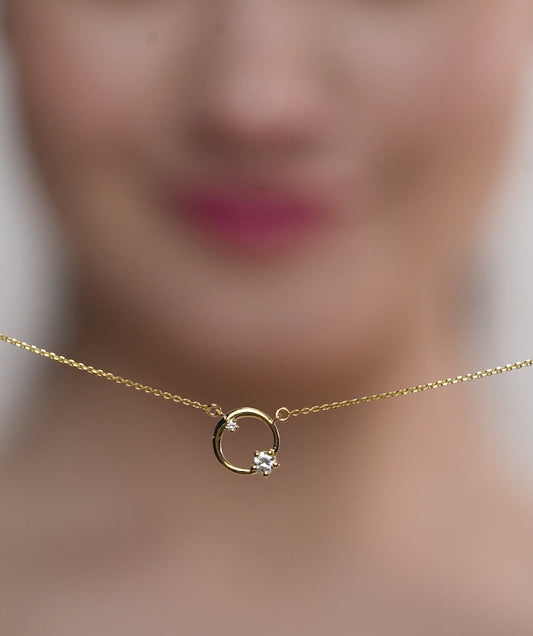 Modern Open Circle Necklace