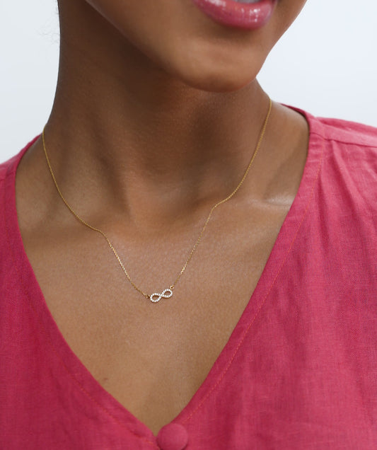 Classic Gold Diamond Infinity Necklace